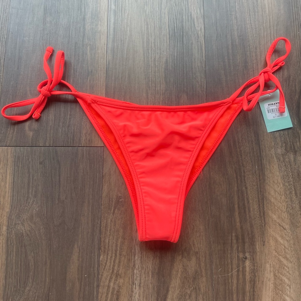 Neon orange cheeky bikini bottom